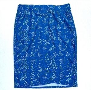 RipSkirt Hawaii Blue Leaves And Blossoms Floral Wrap Skirt Size Large Length 3